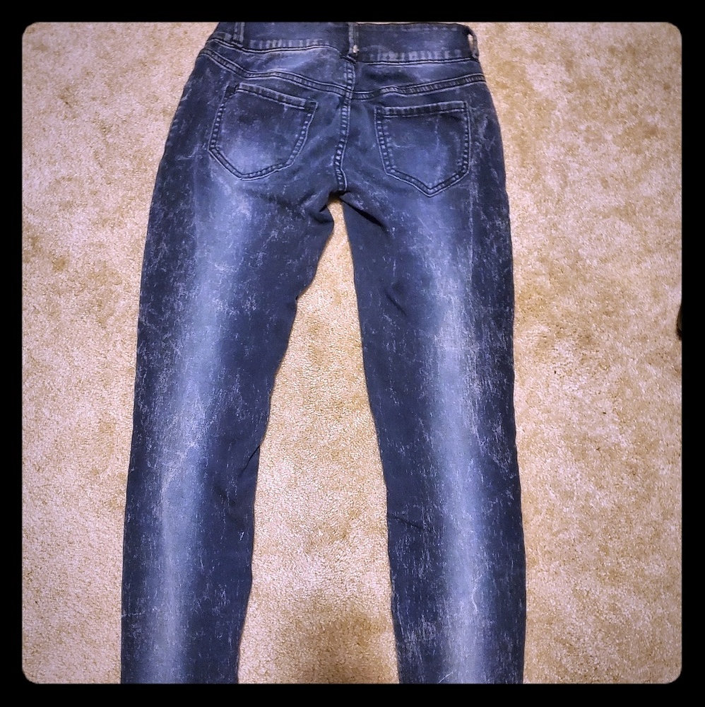 hottopic midrise acid wash jeggings